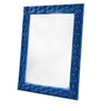 Kai Mirror | Velvet Wrapped Frame | Button Tufted | Blue
