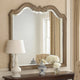 Wooden Molded Frame Mirror with Scalloped Design Top, Taupe Brown