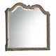 Wooden Molded Frame Mirror with Scalloped Design Top, Taupe Brown