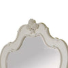 Wooden Frame Mirror with Scalloped Trim Crown Top White BM231659