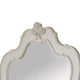Wooden Frame Mirror with Scalloped Trim Crown Top White BM231659