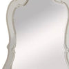 Wooden Frame Mirror with Scalloped Trim Crown Top White BM231659