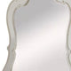 Wooden Frame Mirror with Scalloped Trim Crown Top White BM231659