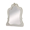 Wooden Frame Mirror with Scalloped Trim Crown Top, White