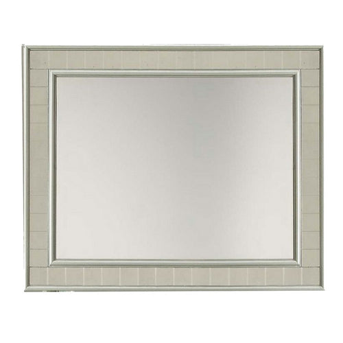Molded Wooden Trim Mirror with Mounting Hardware, Silver