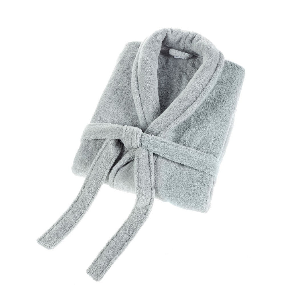 Marseille Fabric Bathrobe with Shawl Collar The Urban Port Gray By Casagear Home BM231753