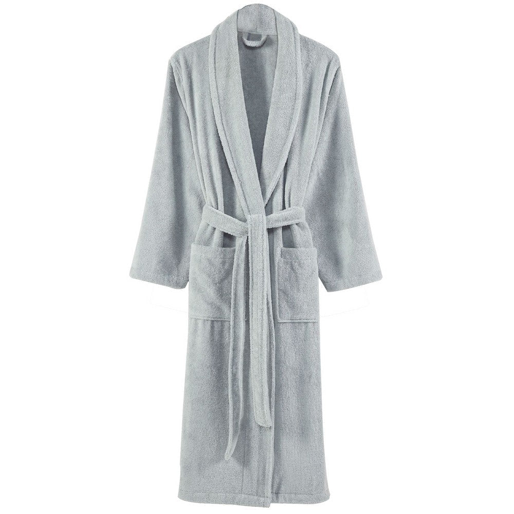 Marseille Fabric Bathrobe with Shawl Collar The Urban Port, Gray By Casagear Home