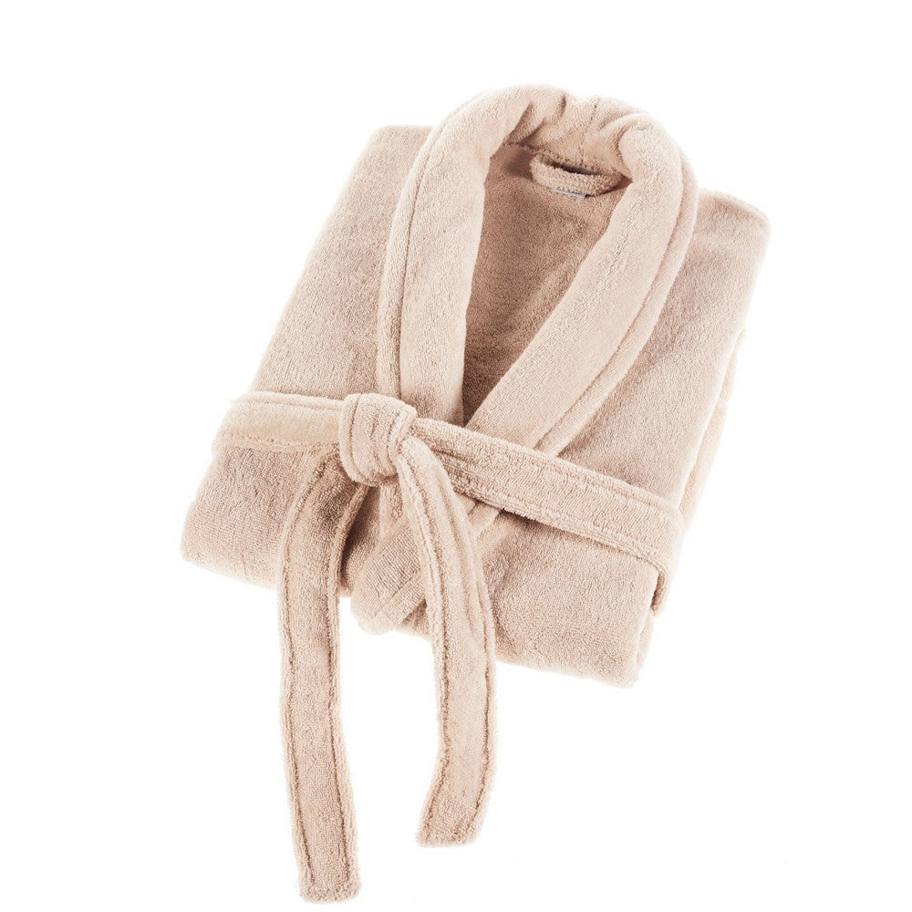 Marseille Fabric Bathrobe with Shawl Collar The Urban Port Beige By Casagear Home BM231754