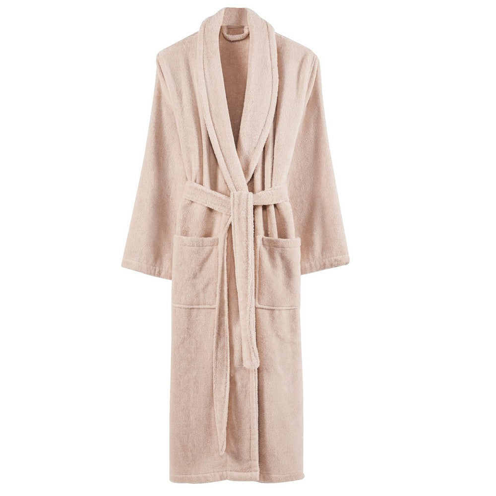 Marseille Fabric Bathrobe with Shawl Collar The Urban Port, Beige By Casagear Home