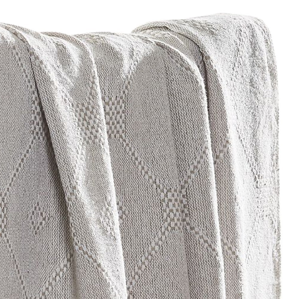 Thiva 60 x 50 Cotton Throw with Diamond Weaving The Urban Port Set of 2 Gray By Casagear Home BM231755