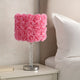 Bloom Roses Table Lamp | Drum Shade | Twisted Acrylic Base | Pink