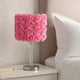 Bloom Roses Table Lamp | Drum Shade | Twisted Acrylic Base | Pink