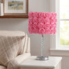 Bloom Roses Table Lamp | Drum Shade | Twisted Acrylic Base | Pink