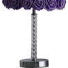 Bloom Roses Table Lamp | Drum Shade | Twisted Acrylic Base | Purple BM231815