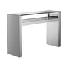 Metal Console Table with One Open Shelf, Silver and Chrome
