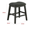 Fabric Saddle Counter Stool with Nailhead Trim, Set of 2, Gray