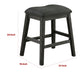 Fabric Saddle Counter Stool with Nailhead Trim, Set of 2, Gray