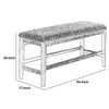 Distressed Wooden Dining Bench with Fabric Seat, Gray By Casagear Home