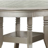 Lyra Dining Table | Round Wood Top | Glass Insert | Champagne Silver