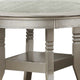 Lyra Dining Table | Round Wood Top | Glass Insert | Champagne Silver