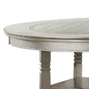 Lyra Dining Table | Round Wood Top | Glass Insert | Champagne Silver