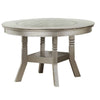 Lyra Dining Table | Round Wood Top | Glass Insert | Champagne Silver