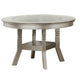 Lyra Dining Table | Round Wood Top | Glass Insert | Champagne Silver