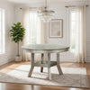 Lyra Dining Table | Round Wood Top | Glass Insert | Champagne Silver