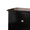 2 Drawer Wooden Nightstand with Metal Knobs, Espresso Brown By Casagear Home