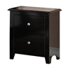 2 Drawer Wooden Nightstand with Metal Knobs Espresso Brown By Casagear Home BM231859