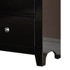 2 Drawer Wooden Nightstand with Metal Knobs, Espresso Brown By Casagear Home