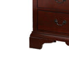 2 Drawer Wooden Nightstand with Panel Bracket Feet, Cherry Brown By Casagear Home