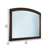 46 Inch Rectangular Arched Wooden Frame Mirror, Brown