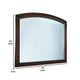 46 Inch Rectangular Arched Wooden Frame Mirror, Brown