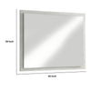 40 Inch Rectangular Wooden Frame Modern Mirror, Gray