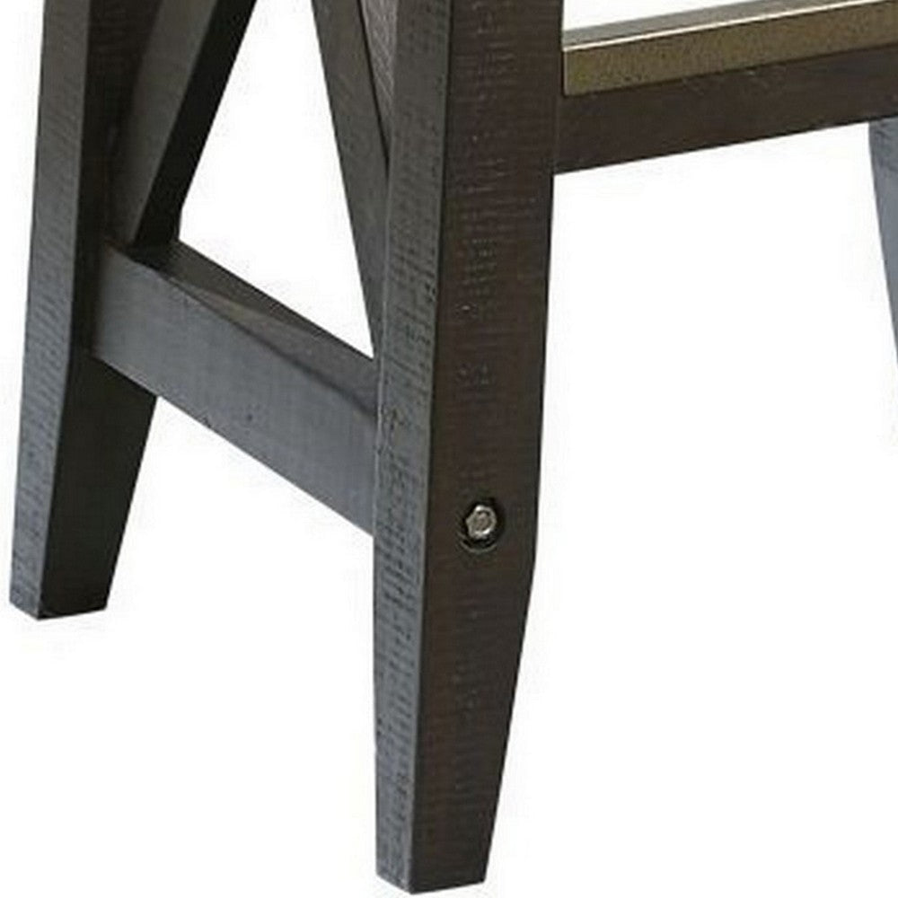 31 Inches Nailhead Trim Upholstered Barstool Beige and Brown BM231892