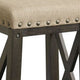 31 Inches Nailhead Trim Upholstered Barstool Beige and Brown BM231892