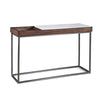 48 Inches Marble Top Console Table with Storage Slot, White and Brown