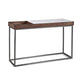 48 Inches Marble Top Console Table with Storage Slot, White and Brown