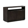 54 Inches Grained 2 Door Media Console with Adjustable Shelf, Brown