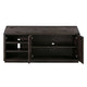 64 Inches Grained 2 Door Media Console with Adjustable Shelf, Brown