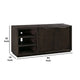 64 Inches Grained 2 Door Media Console with Adjustable Shelf, Brown
