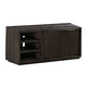 64 Inches Grained 2 Door Media Console with Adjustable Shelf, Brown