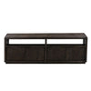 74 Inches Grained 2 Door Media Console with Adjustable Shelf, Brown