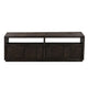 74 Inches Grained 2 Door Media Console with Adjustable Shelf, Brown