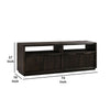 74 Inches Grained 2 Door Media Console with Adjustable Shelf, Brown
