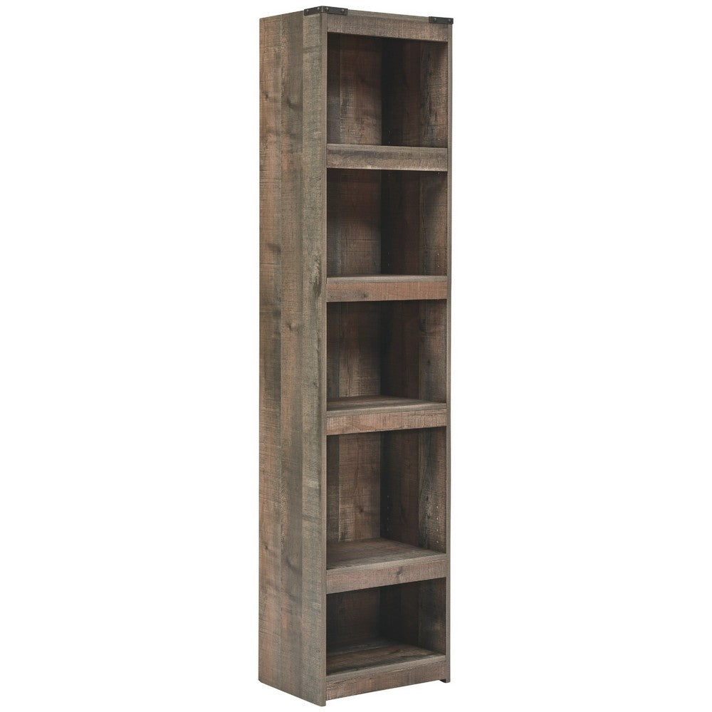 Ashley 72 Inches 5 Compartment Wooden Pier with Metal Brackets, Brown