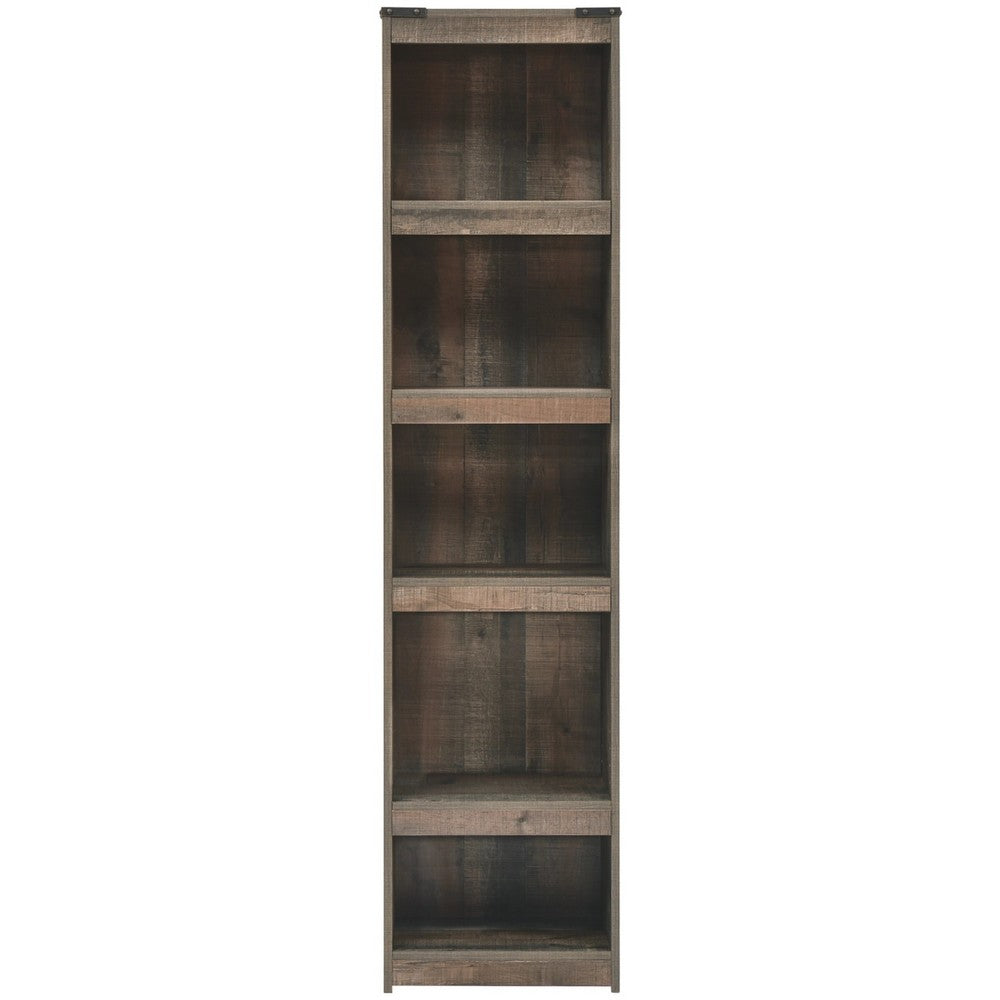 Ashley 72 Inches 5 Compartment Wooden Pier with Metal Brackets, Brown