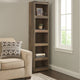 Ashley 72 Inches 5 Compartment Wooden Pier with Metal Brackets, Brown