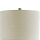 Nora Table Lamp | Textured Ceramic Frame | Fabric Shade | Gray & Off White